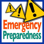 Emergency Preparedness triangles with exclamation marks inside of them