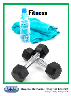 Weights, water bottle, and towel for fitness 