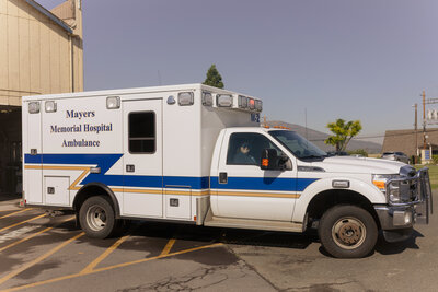 Ambulance outside of hospital