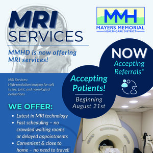 Ad for MRI Services. Accepting patients. Now accepting referrals